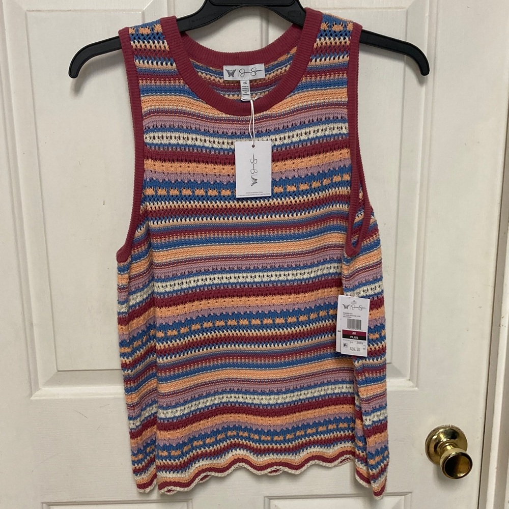 Jessica Simpson Multicolor Striped sweater style Tank Top